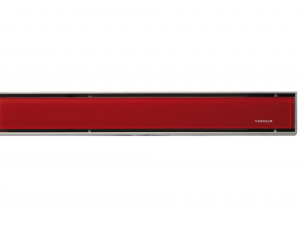 Designrost individual Glas rot 1200 mm für Duschrinne VIGOUR