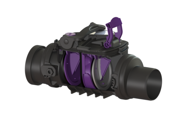 KESSEL Rückstaudoppelverschluss Staufix Control, DN90, freiliegend, Rattenschutz 770090R