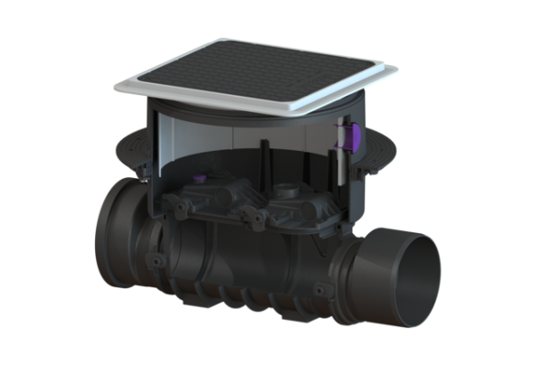 KESSEL Reinigungsrohr Controlfix DN 200, Bodenplatte, schwarz 80200S