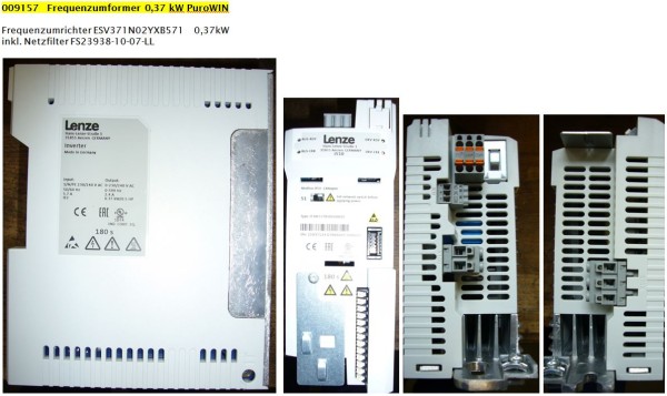 WINDHAGER Frequenzumformer Lenze 0,37 kW Frequenzumformer 0,37 kW PuroWIN Frequen 009157