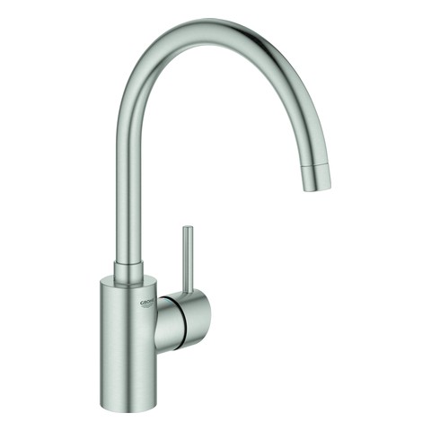 GROHE EH-SPT-Batterie Concetto 32661_3 hoher Auslauf GROHE Zero supersteel 32661DC3