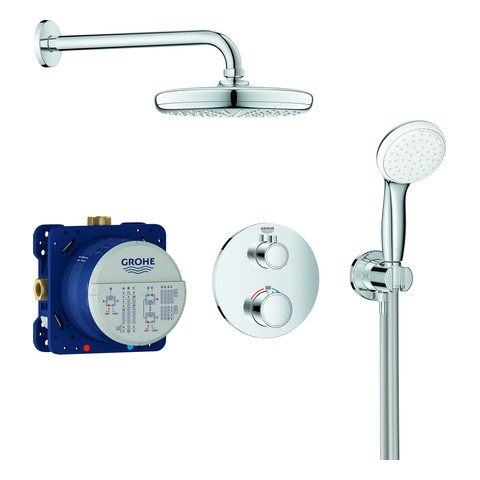 GROHE UP-Duschsystem Grohtherm 34727 mit FMS rund/SmartBox/Kopfb./Brauseset chrom 34727000