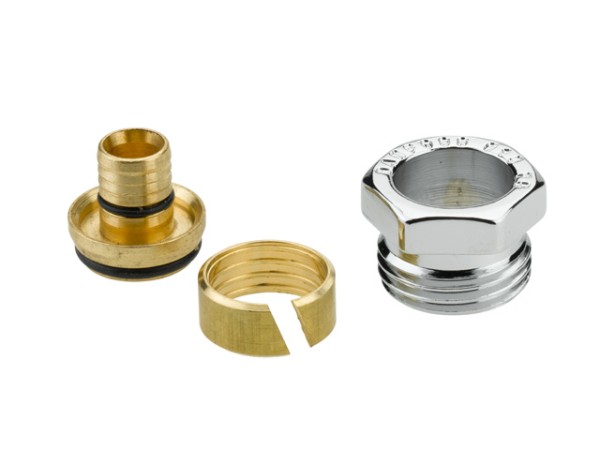 Danfoss Klemmverbinder R1/2AG auf 15x2,5 f.VPE-Kunststoffrohre (PEX,10St.), Chrom 013G4199