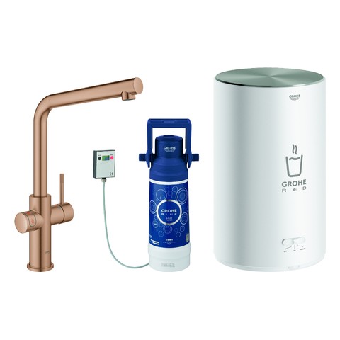 GROHE Armatur und Boiler GROHE Red Duo 30327_1 M-Size L-Auslauf warm sunset gb. 30327DL1