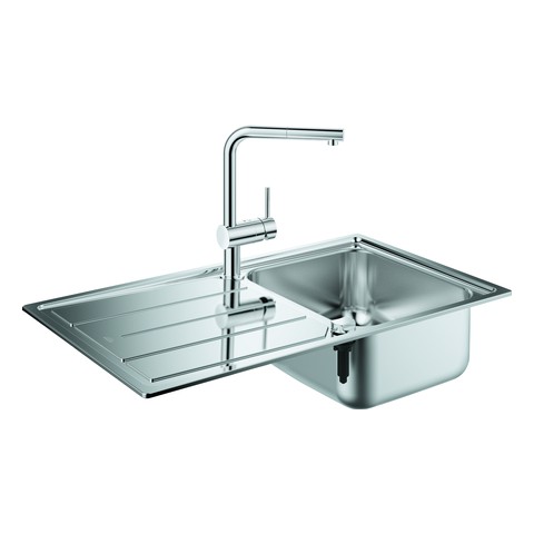 GROHE Spülen-Bundle K500 31573 mit Edelstahlspüle/Minta SPT-Batterie chrom 31573SD0