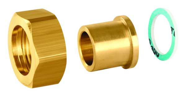 Resideo Anschlussverschraubung S-F Löttülle 12mm, G1/2, flach dichtend