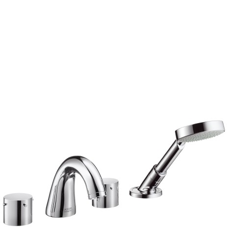 Hansgrohe 4-Loch Wannenarmatur Axor Starck Fertigset chrom für Wannenrandmontage 10444000