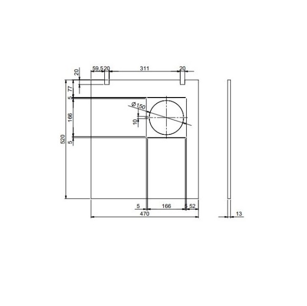 WINDHAGER IS. IS-WAND.SEITL. Isolierung Isolierwand seitl.520X470X1/2 066923