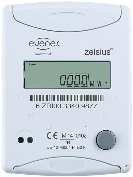 Kompaktwärmezähler Evenes Ultraschall, D N 15, 3/4AG x 110mm Durchfl. 1,5m3/h, in