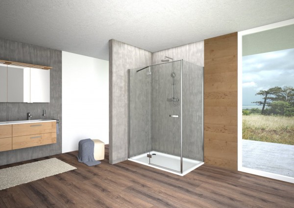 Pendeltür f.SW li.derby 800x2000 silber matt ESG Parsol grau G1 VIGOUR