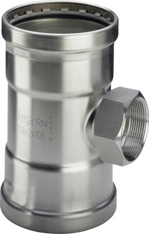 Viega T-Stück Sanpress Inox XL 2317.2XL in 108,0mm x Rp2 x 108,0mm Edelstahl 482916