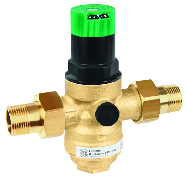Resideo Druckminderer D06F mit Einstellanzeige, Messing B, R1/2