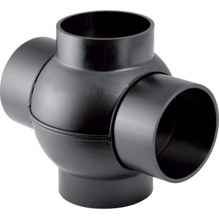 Geberit PE Kulabzweig 88,5Gr zweifach Anschlüsse 180Gr versetzt d75/75 365.275.16.1
