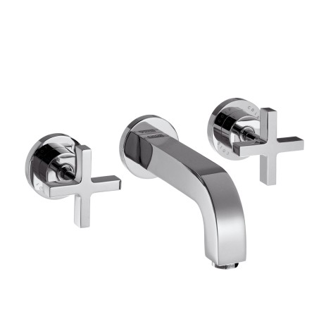 Hansgrohe 3-Loch Waschtischarm.Axor Citterio Wand Fertigset lang m.Kreuzgriffen chrom 39143000