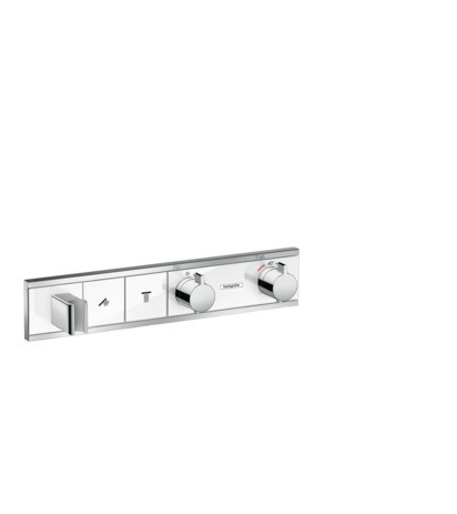 Hansgrohe Thermostat Unterputz RainSelect Fertigset 2 Verbraucher weiss/chrom 15355400