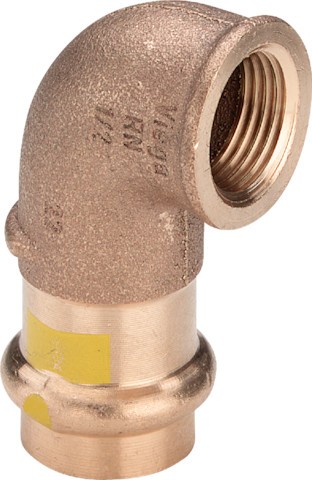 Viega Winkel 90 Grad mit SC Profipress G 2614.2 für Gas in 15mm x Rp3/4 Rotguss 345839