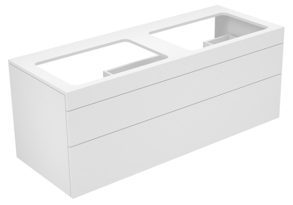 Keuco Waschtischunterbau Edition 400 31574, Hahnloch, weiß/Glas cashmere klar 31574740000