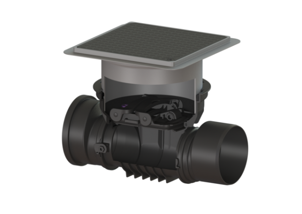 KESSEL Grundkörper Staufix DN200, schwarz, Bodenplatte 700200.10S