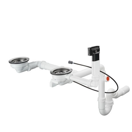 Hansgrohe Select Automatische Ab- und Überlaufg.Doppelbecken Granit D17-12 43948000