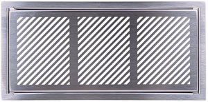 Pluggit Abdeckgitter Bar Edelstahl, inkl. Einbaurahmen PL127