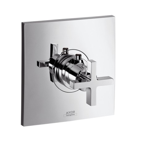 Hansgrohe Thermostat Unterputz Axor Citterio High Flow Fertigset mit Kreuzgriff chrom 39716000