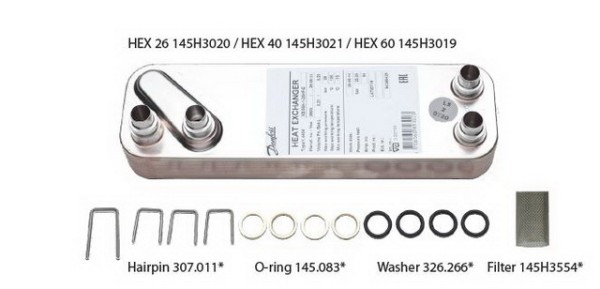 Danfoss Service Kit, E HEX 60-Platten Wärmetauscher für EvoFlat(TM) 145H4750