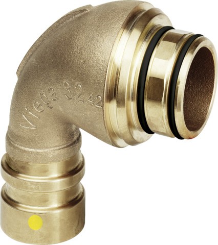Viega Anschlussbogen 90 Grad mit SC Geopress 9694G in 40mm Rotguss 805371