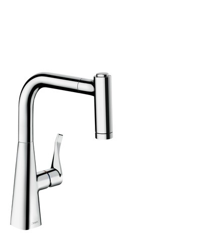 Hansgrohe Spültischmischer 220 Metris M71 Ausziehbrause 2jet edelstahl-optik 14834800