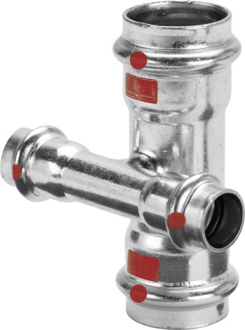 Viega Kreuzstück mit SC Prestabo 1148 in 28x15mm Stahl verzinkt 601171