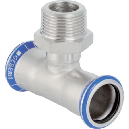 Geberit Mapress Edelstahl T-Stück mit AG d15-R1/ 42036 31454