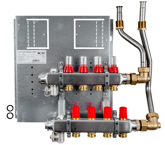 Wolf Heizkreisverteiler manuell CUC-B 4 Heizkreise, mit Durchflussmesser 2072433