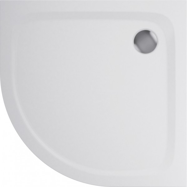 Viertelkreis-Duschwanne derby Mineralg. 100x3,2cm Radius 55cm weiss VIGOUR