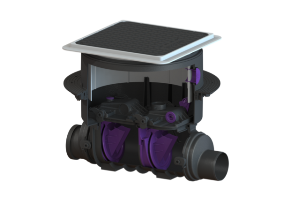 KESSEL Rückstauverschluss Staufix SWA DN100, Einbau Bodenplatte, schwarz 73100.10S