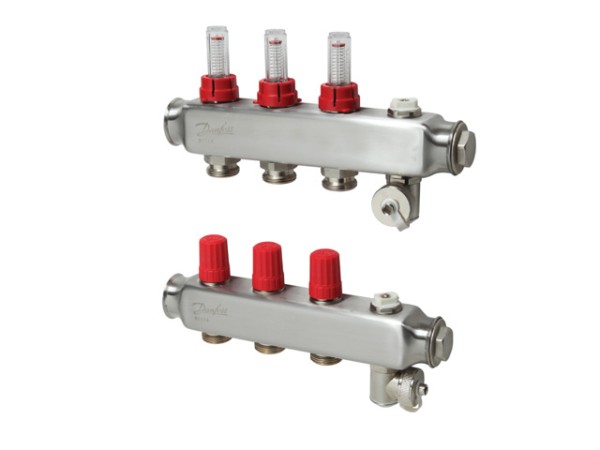 Danfoss FBH-Verteiler SSM-3F 3 Kreise, mit Durchflussanzeige 088U0753