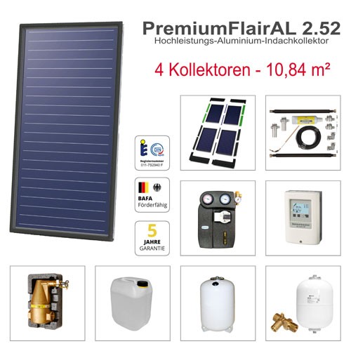 Solarbayer FlairAL Indach-Solarpaket 4 2-reihig, Gesamtfläche Brutto: 10,08 m2 411104100