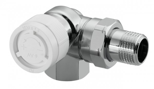 OVENTROP-Thermostatventil "CV 9" DN15, Winkeleck links, verchromt 1162472