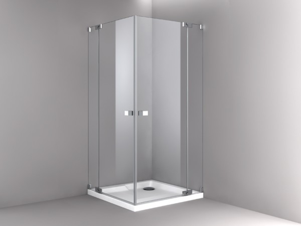 Eckeinst.m.f.Seg.indiv. RL bis 1200mm eckig ESG klar PflegePX Gr.L chrom VIGD