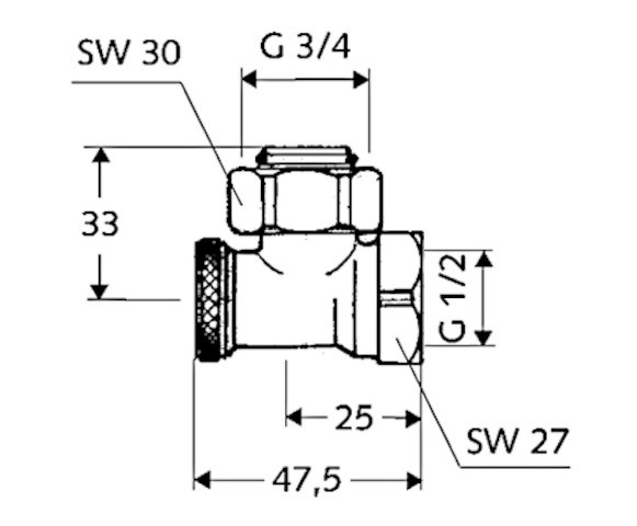 SCHELL Einzel-Anschlußventil, Eckform absperrbar, 3/4"ÜMx1/2"IG, mattnickel 141820499