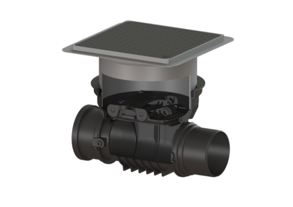 KESSEL Grundkörper Staufix DN150, schwarz, Bodenplatte 700150.10S