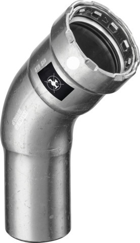 Viega Bogen 45 Grad mit SC Megapress S 4326.1 in 3/8 Zoll Stahl Zn-Ni besch. 770020