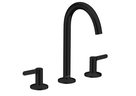 Hansgrohe 3-Loch Waschtischarmatur 170 Axor One mit Push-Open Ablaufgarnitur mattschwarz 48050670