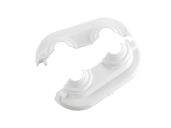 Danfoss Doppelrosette (PVC weiß) für Rohre 15-16-18, Mittenabstand 40 mm 192H0160