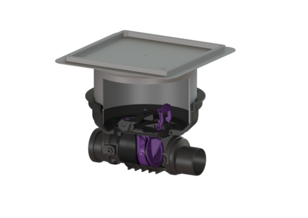 KESSEL Rückstaueinfachverschluss Staufix DN90, befliesbar, Bodenplatte 720090.10X