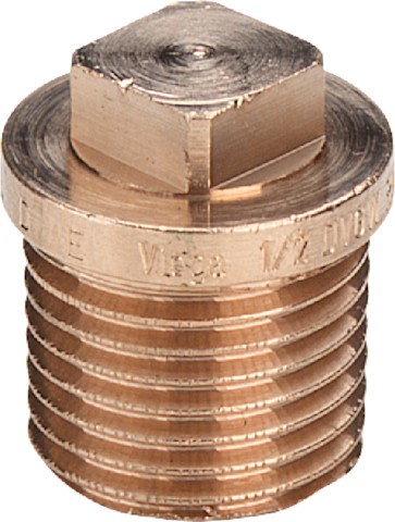 Viega Stopfen 3290 mit Vierkant und Rand in R1/2 Rotguss 320102