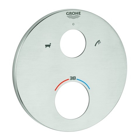 GROHE Rosette 49075 rund für THM-Fertigmontagesets supersteel 49075DC0