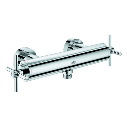 GROHE 2-Griff-Brausebatt. Atrio 26003_3 Wandmontage Kreuz-Griff chrom 26003003