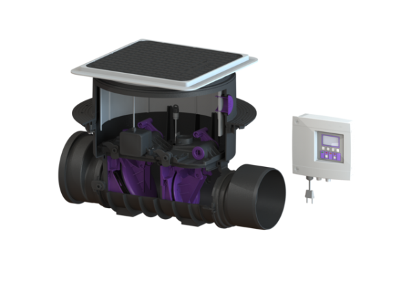 KESSEL Fäkalien Rückstauautomat Staufix FKA Komfort DN 200, Bodenplatte, schwarz 84200S
