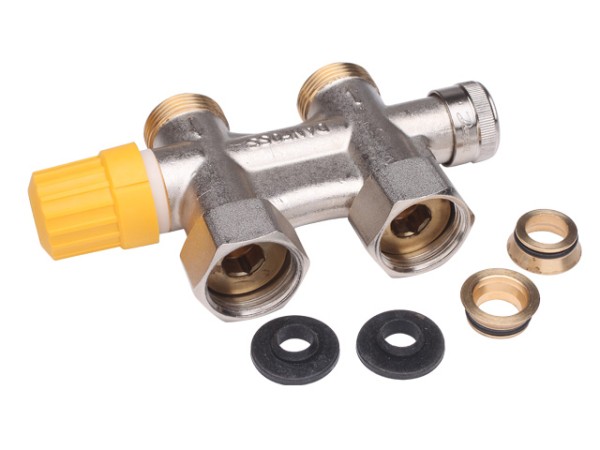 Danfoss Anschlussarmatur VHS-UN Heizkörper G 3/4, Durchgang, vernickelt 013G4744