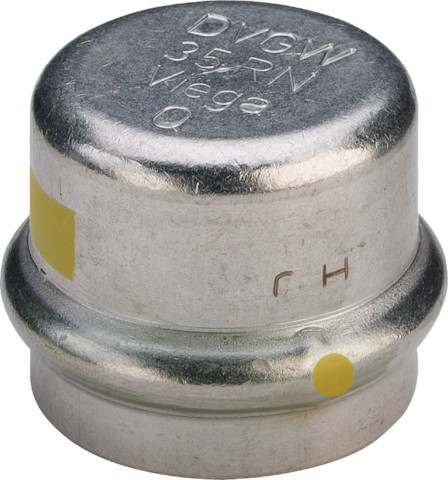 Viega Verschlusskappe SC Sanpress Inox G 0256 für Gas in 22mm Edelstahl 487256
