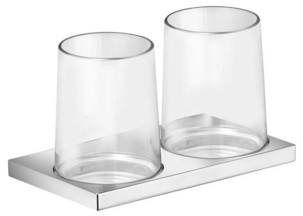 Keuco Doppelglash. Edition 11 11151, kpl. Echtkristall-Glas, Nickel gebürstet 11151059000